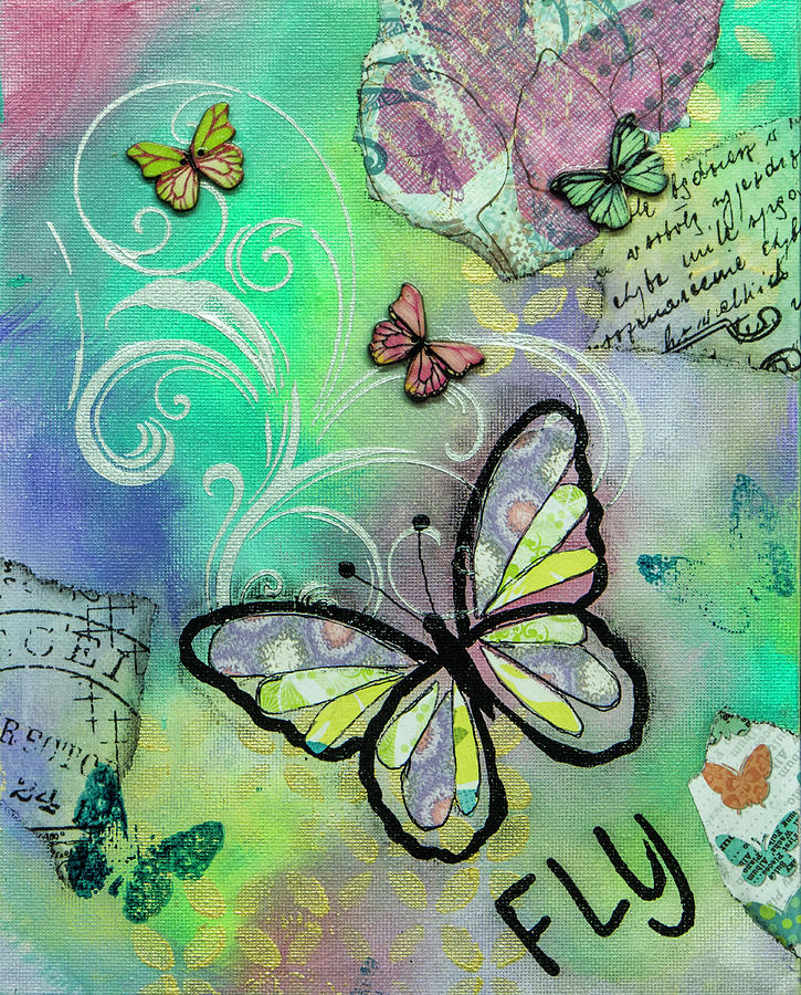 Fly Away Mixed Media by Wendy Provins