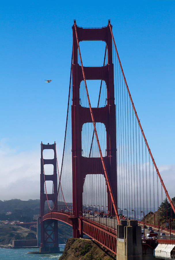 Fly By at the Golden Gate Bridge Photograph by Bonnie Follett