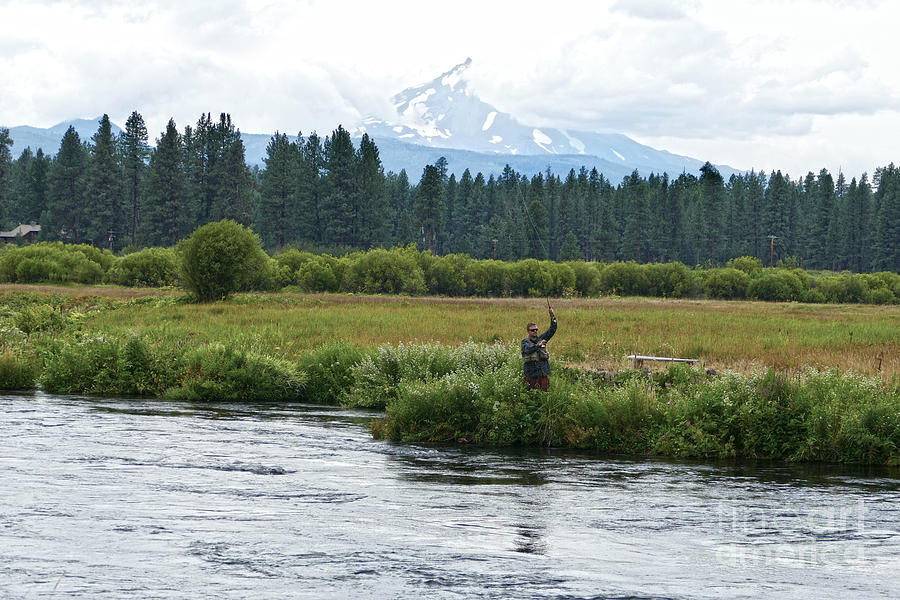 Fly Fisherman on the Metolius River, Oregon Photograph by Catherine Sherman