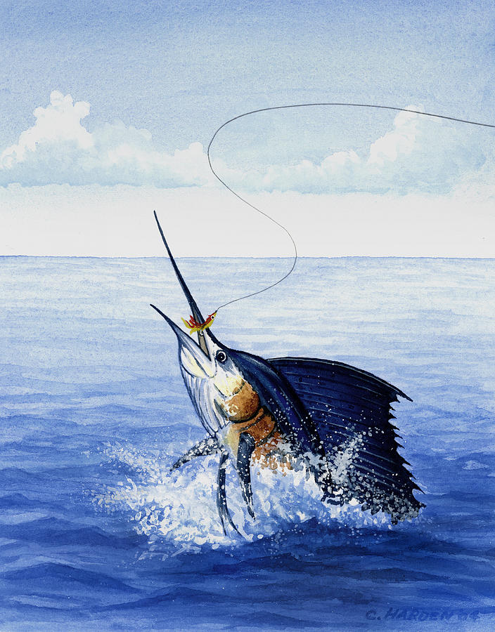 Fly Fishing for Sailfish Painting by Charles Harden