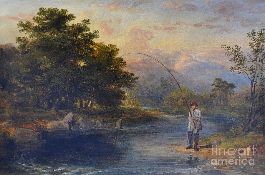 Fly Fishing in Scotland Painting by MotionAge Designs