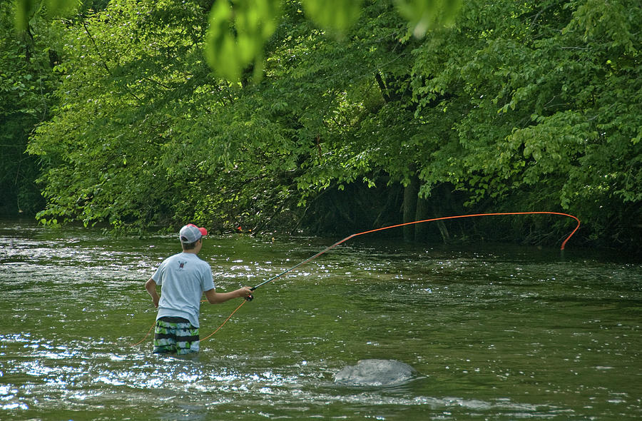 Fly Fishing on the Toccoa Photograph by Ben Prepelka
