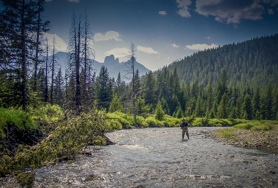 Mountain Photograph - Fly Fishing the Oldman by Phil And Karen Rispin
