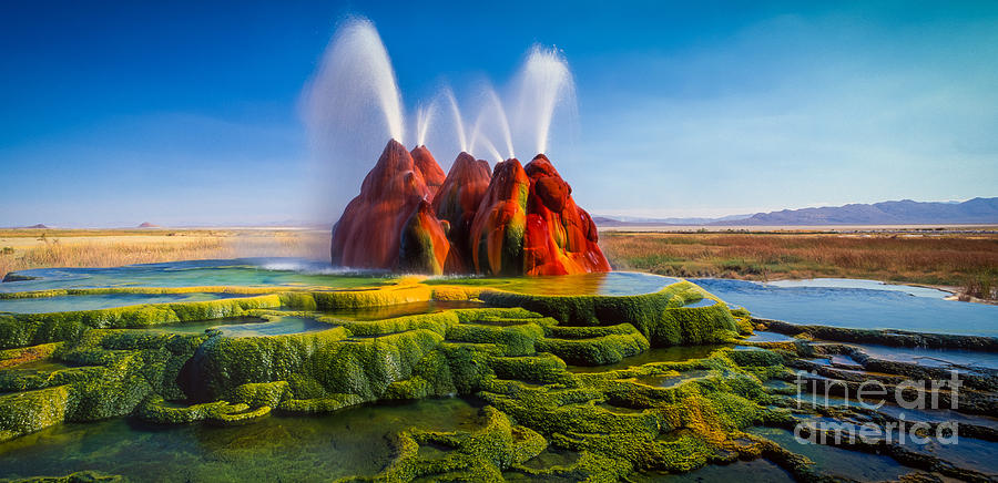 Fly Geyser Panorama Photograph by Inge Johnsson