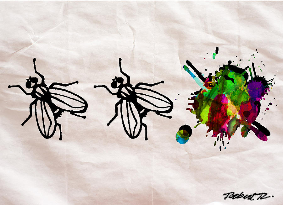 House Fly Art Print Watercolor "Fly on the Wall" Painting 