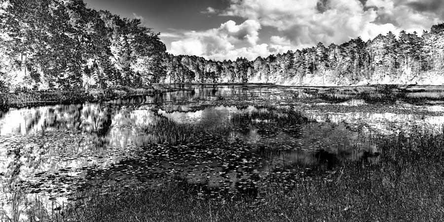 Mountain Photograph - Fly Pond - Black and White Rendition by David Patterson
