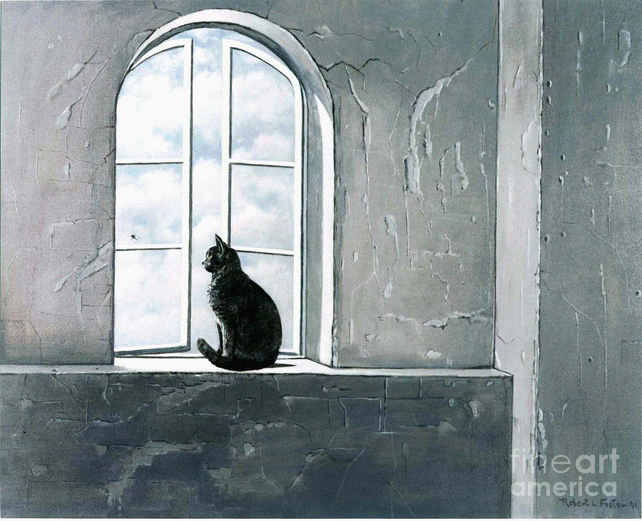 Black And White Painting - Fly Watching by Robert Foster