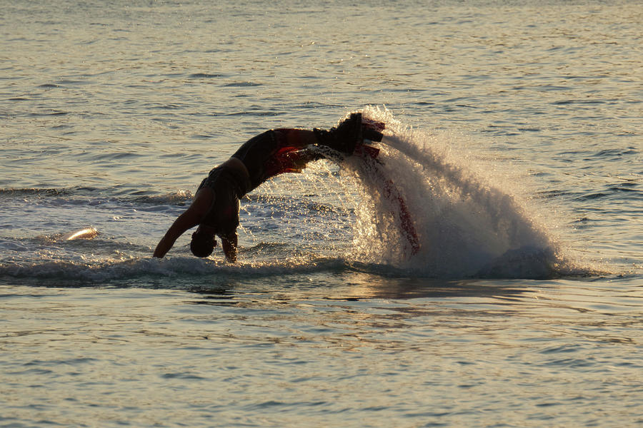 Turkey Photograph - Flyboarder diving in up to his arms by Ndp