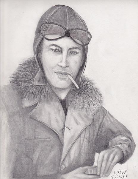 Flyboy Drawing by Karen Stitt