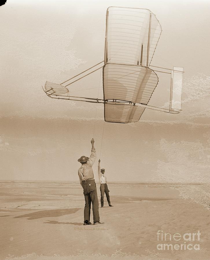 Flying 1902 Glider as Kite Photograph by Padre Art