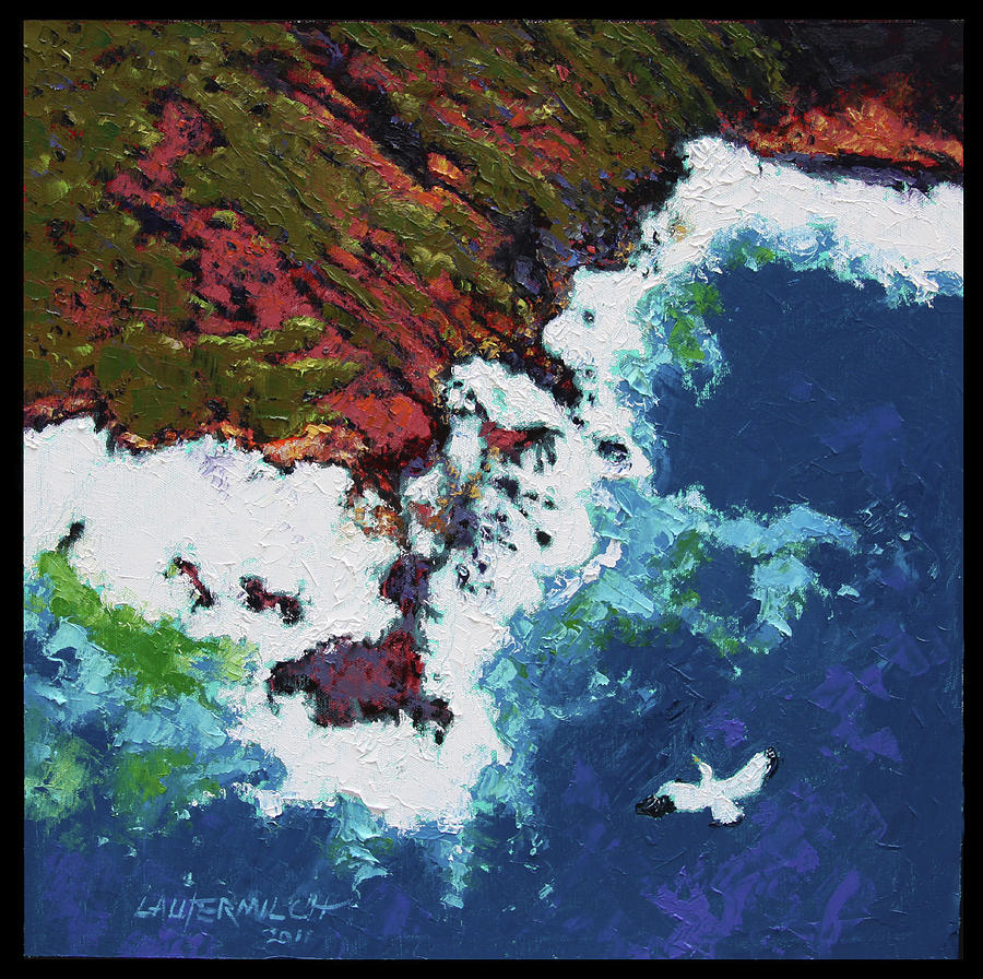 Ocean Painting - Flying Alone by John Lautermilch Ocean Painting - Flying Alone by John Lautermilch