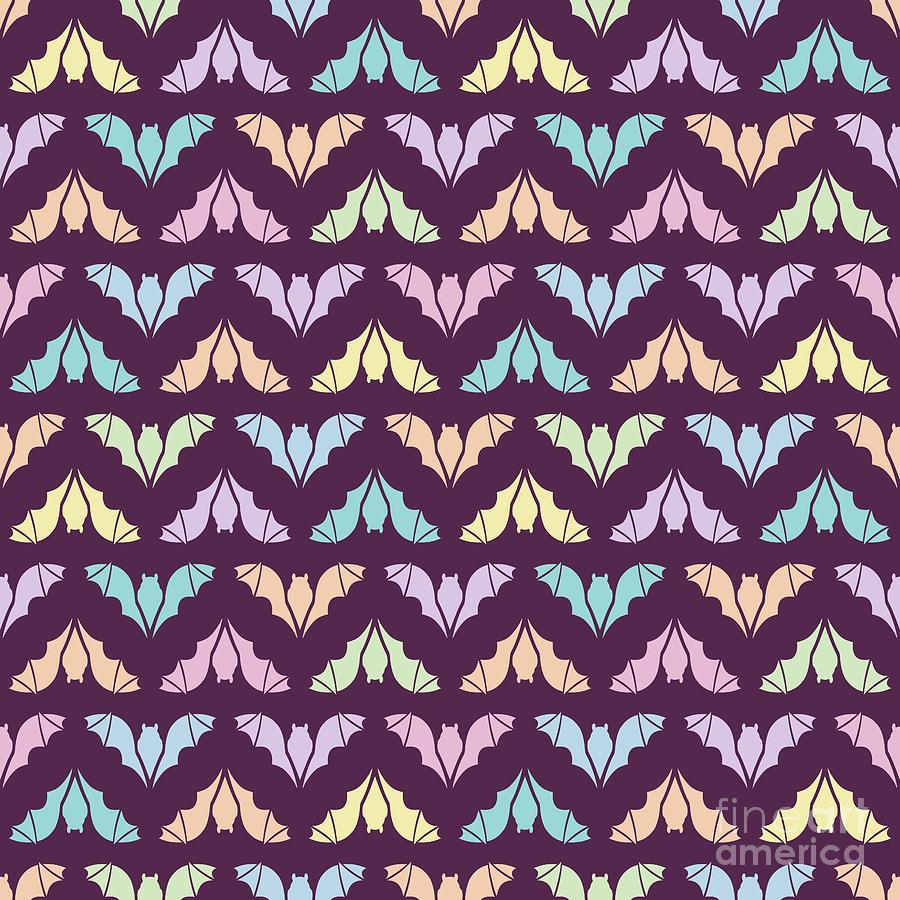 Flying Bats Pattern in Pale Colors Digital Art by MM Anderson