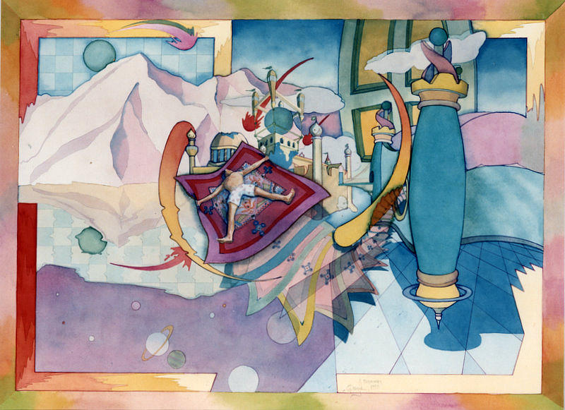 Psychedelic Paintings Painting - Flying Carpet by Henry Orszula Psychedelic Paintings Painting - Flying Carpet by Henry Orszula