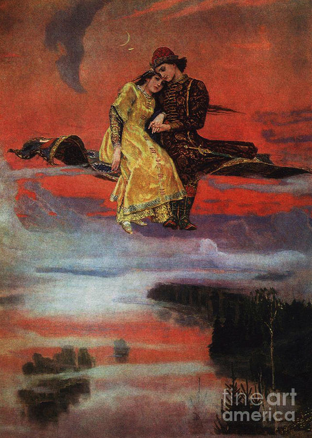 Up Movie Painting - Flying Carpet by Victor Mikhailovich Vasnetsov