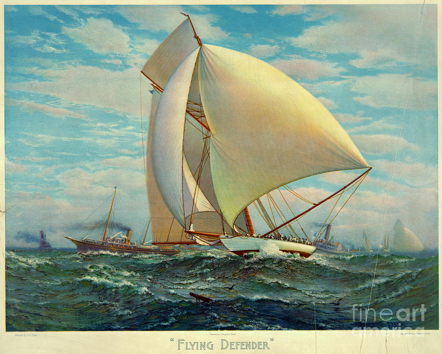 Flying Defender 1895 Photograph by Padre Art