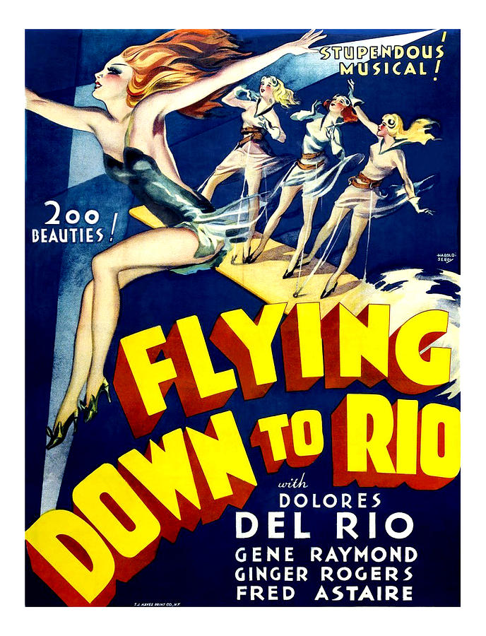 Vintage Painting - Flying down to Rio, musical vintage poster by Long Shot