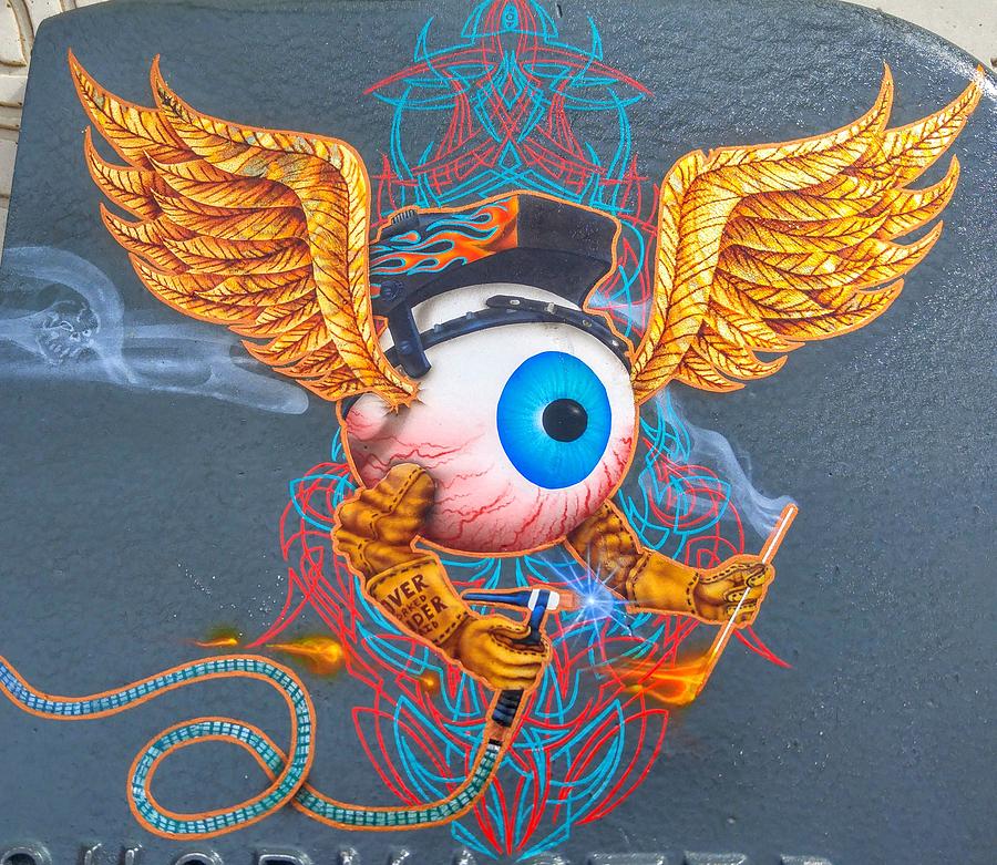 Flying Eyeball Weld Art Mixed Media by Eric Bossert