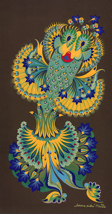 Flying fish Painting by Olena Skytsiuk