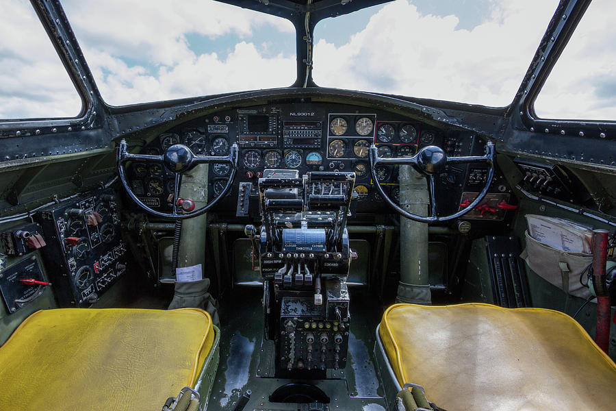 Airplane Photograph - Flying Fortress Cockpit by Mike Burgquist