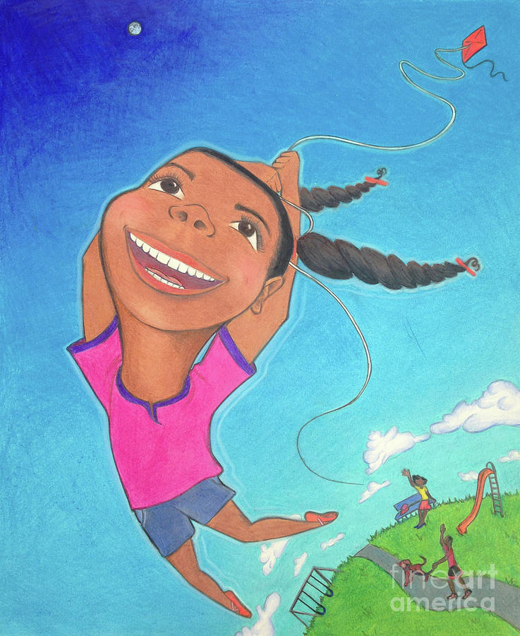 Black Girl Magic Drawing - Flying High by Alisha Lewis