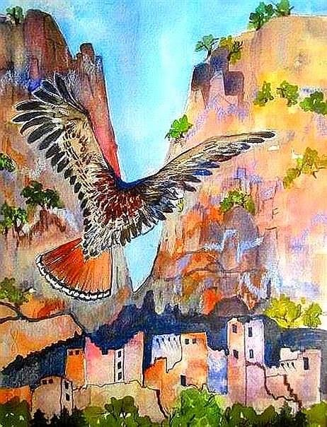 Mesa Verde Flying High Painting by Esther Woods