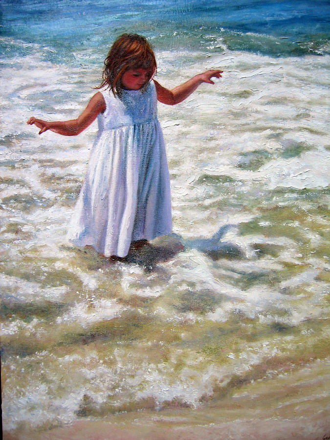 Flying in the Surf Painting by Marie Witte
