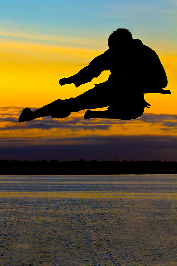 Flying Kick over Muskegon Lake Photograph by Frederic A Reinecke