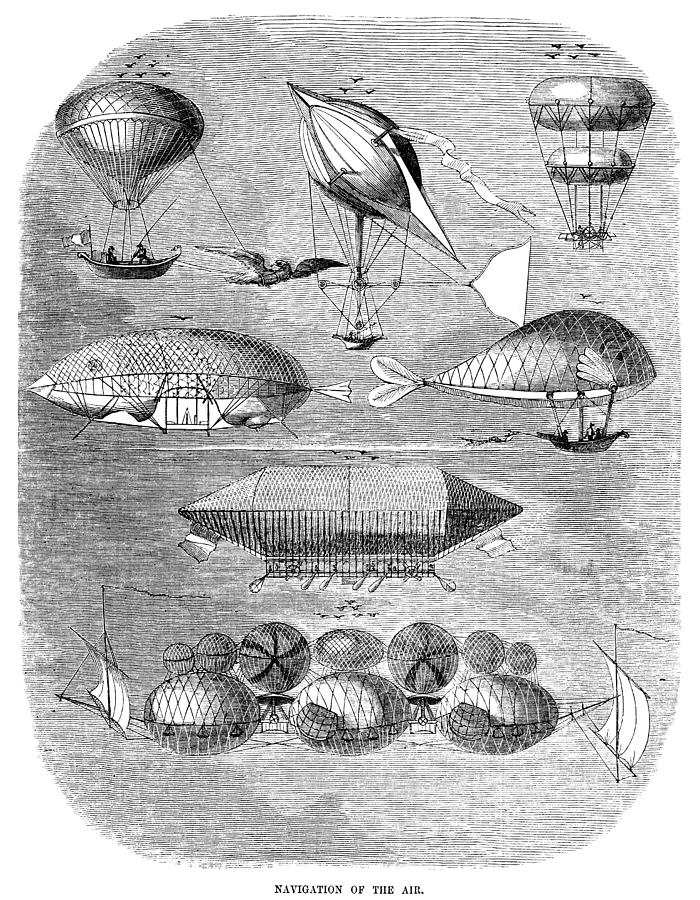 1856 Photograph - Flying Machines, 1856 by Granger