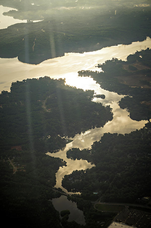 Flying Over Lake Norman North Carolina In Morning Photograph by Alex Grichenko