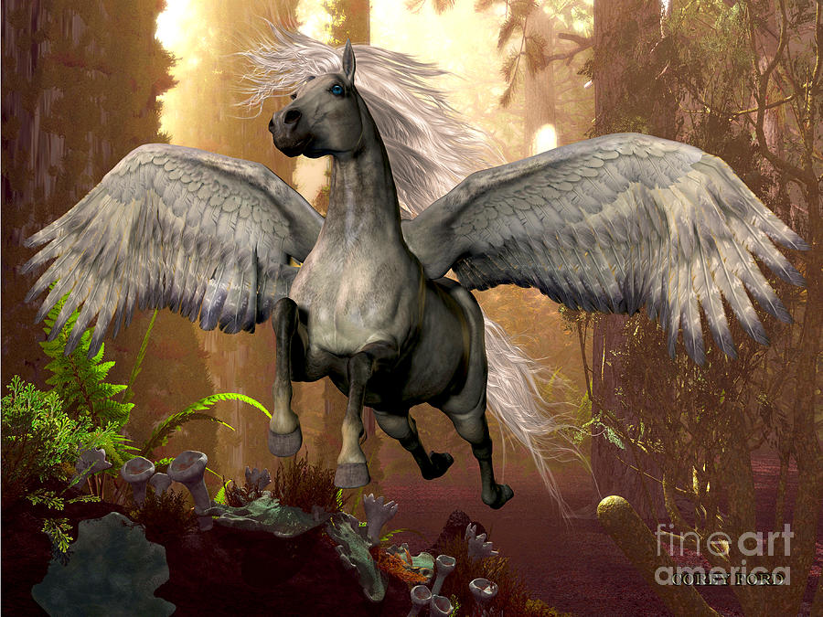 Flying Pegasus Painting by Corey Ford