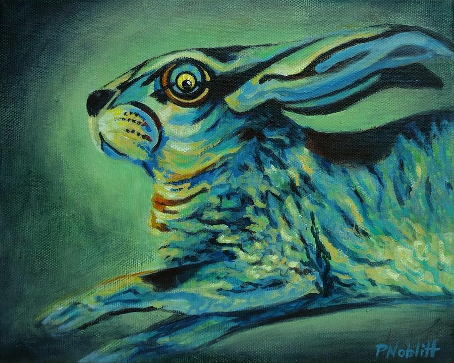 Wildlife Painting - Flying Rabbit by Paula Noblitt