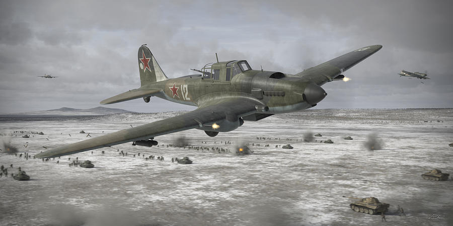 IL-2 -- Flying Tank Digital Art by Robert D Perry