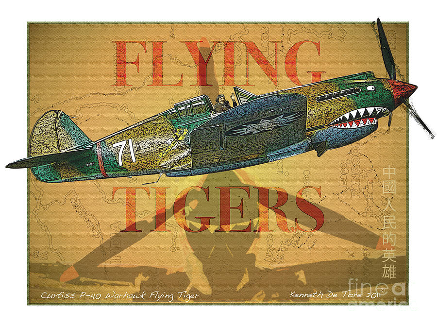 Flying Tigers Digital Art by Kenneth De Tore