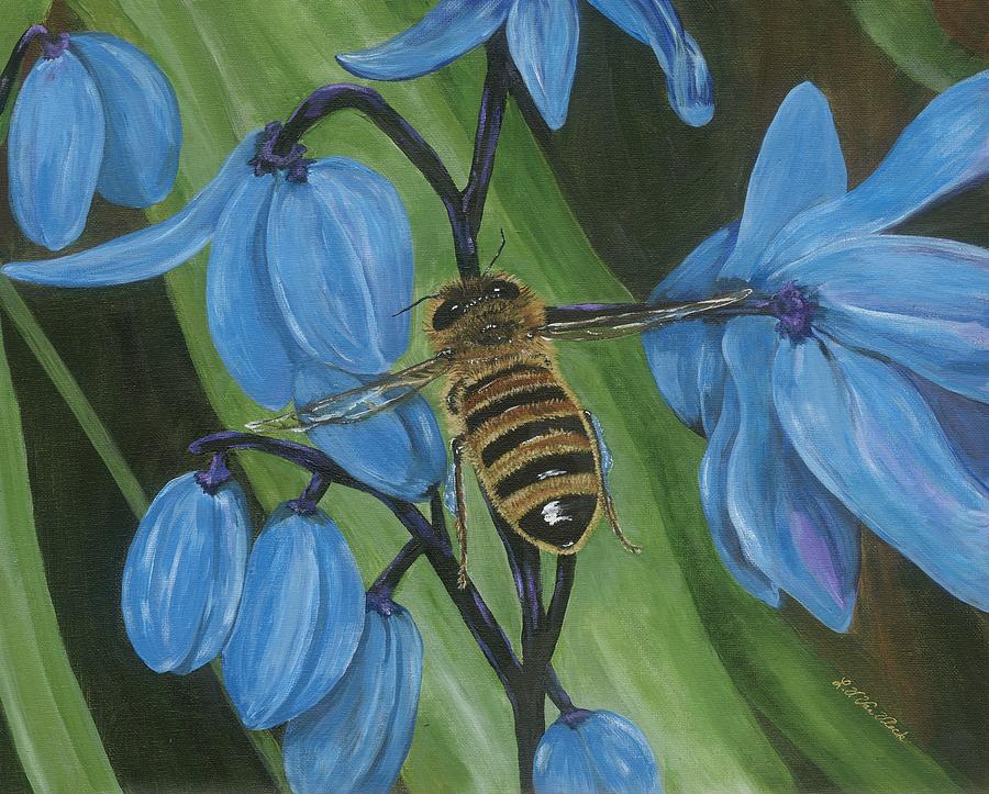 Flying to Siberian Squill Painting by Lucinda VanVleck