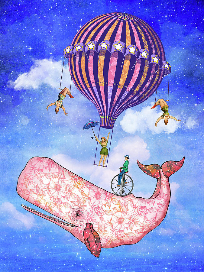 Flying Whale Circus Digital Art by Tammy Wetzel