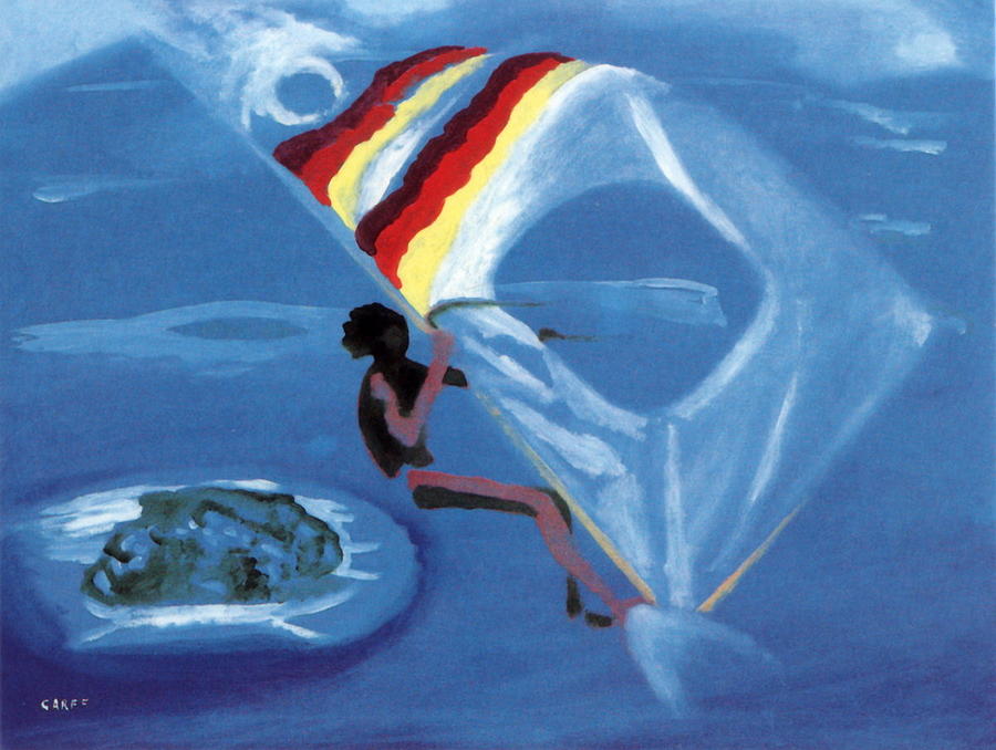 Flying Windsurfer Painting by Enrico Garff Flying Windsurfer Painting by Enrico Garff