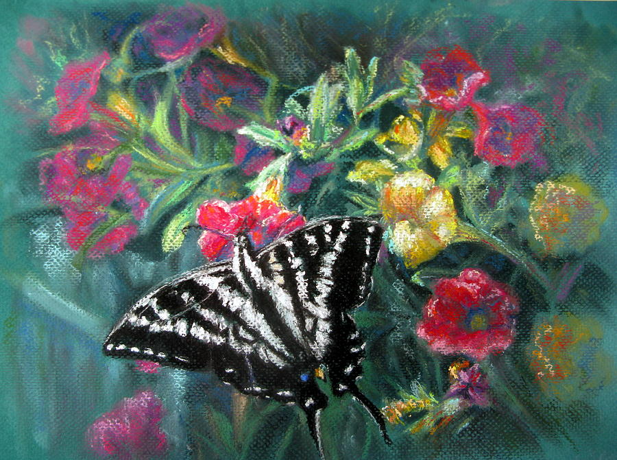 Butterfly Painting - Flying Zebra by Shirley Leswick