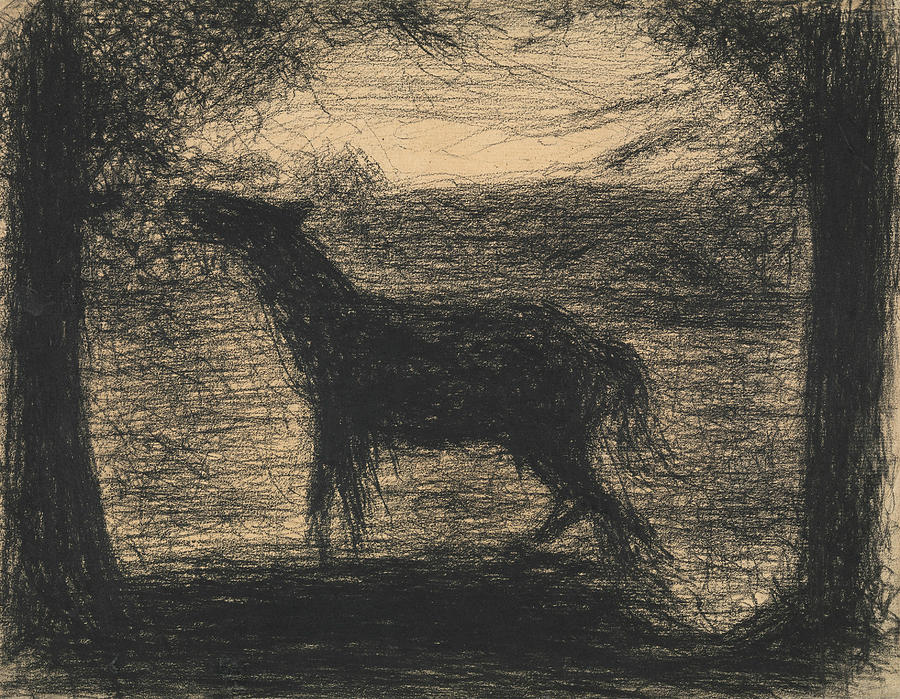 Foal Drawing by Georges-Pierre Seurat