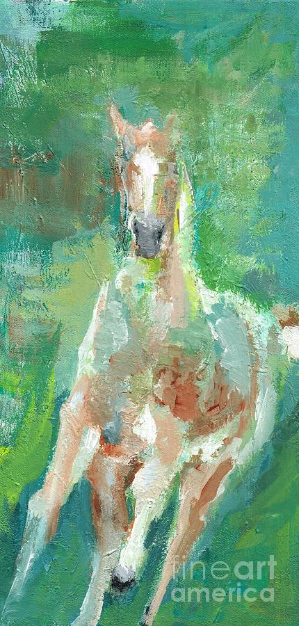 Foal  With Shades of Green Painting by Frances Marino