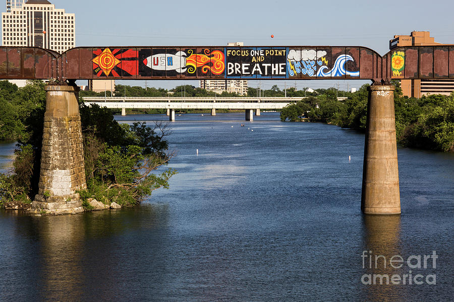Austin Photograph - Focus One Point And Breathe is a graffiti mural painting on the  by Dan Herron
