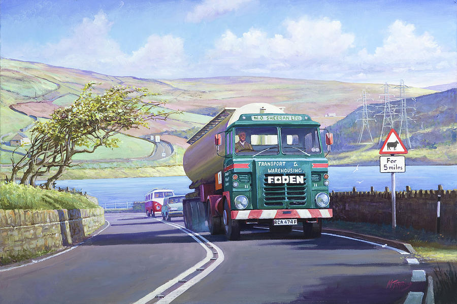 Foden in the lake district Painting by Mike Jeffries