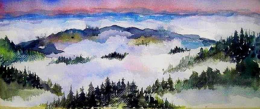 Fog  Above Painting by Esther Woods