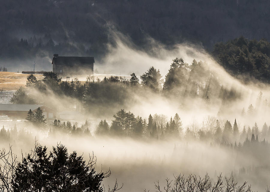 Fog and Chapel Photograph by Tim Kirchoff