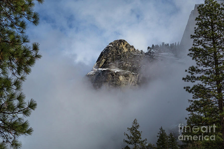 Fog Clearing around Ahwiyah Point, Yosemite Photograph by Dan Hartford