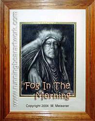 Western Drawing - Fog In The Morning by Michael Meissner Western Drawing - Fog In The Morning by Michael Meissner