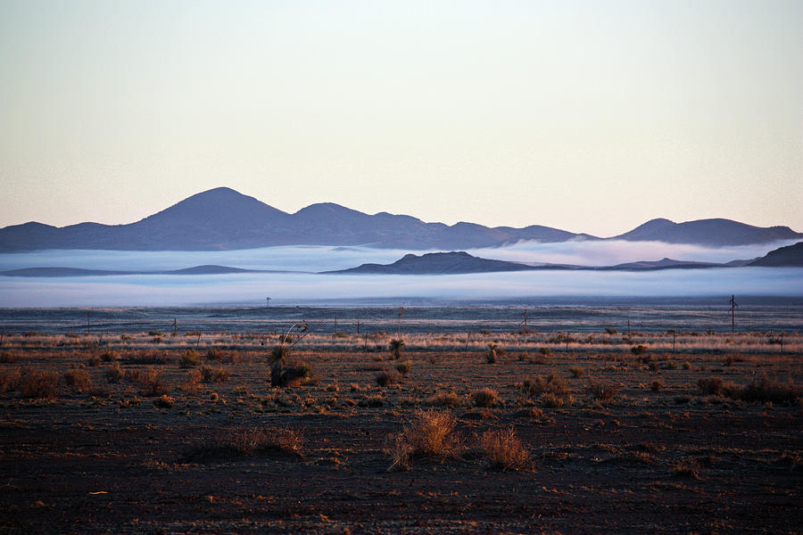 Fog in the Peloncillo Mountains Photograph by Lon Dittrick