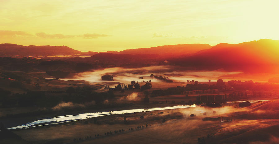 Fog In The Valley At Dawn Photograph by Mountain Dreams