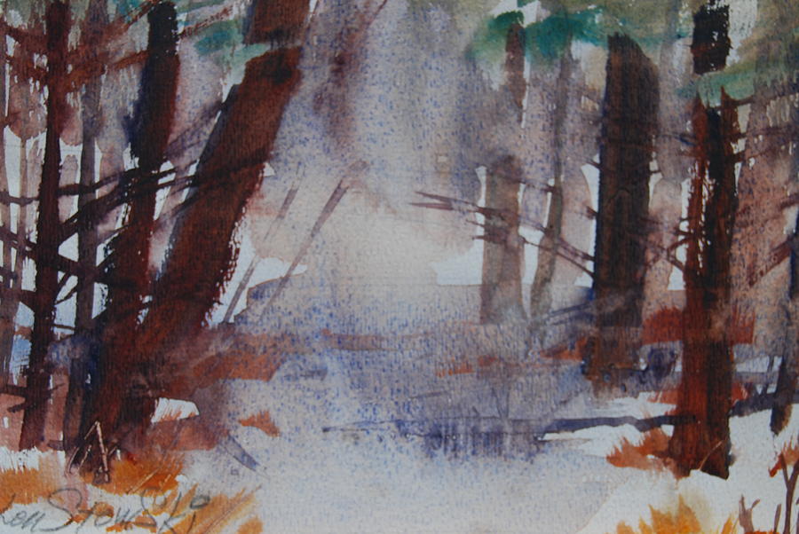 Fog In The Woods Painting by Len Stomski