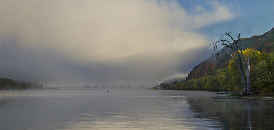Fog on Mississippi River Photograph by Garry McMichael