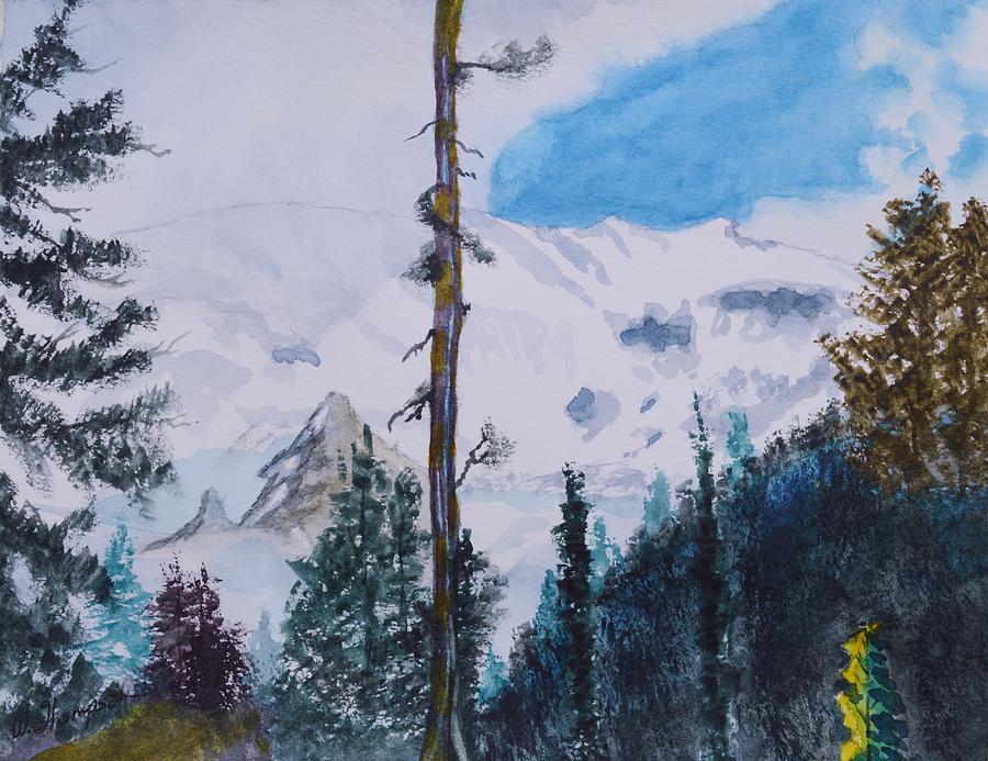 Fog On Mt. Rainer Painting by Warren Thompson
